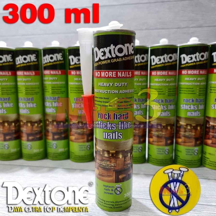 DEXTONE No More Nails 300ml / Lem Tanpa Paku Keramik Kayu Metal Batu