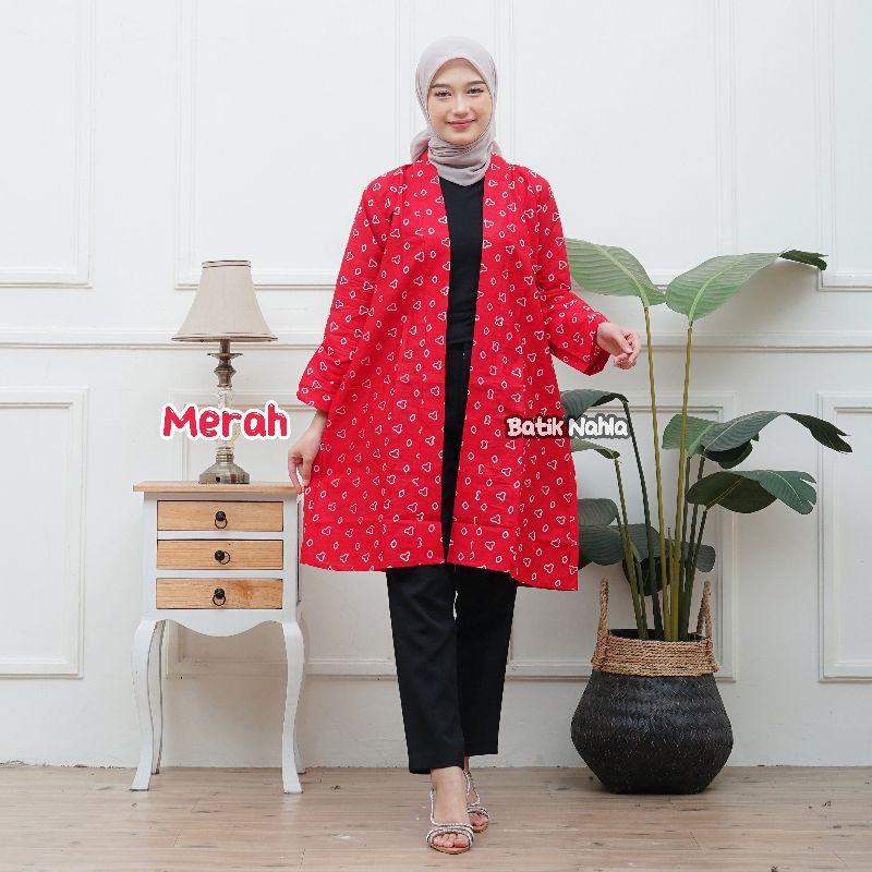 Cardigan batik / outer batik kekinian motif jumputan