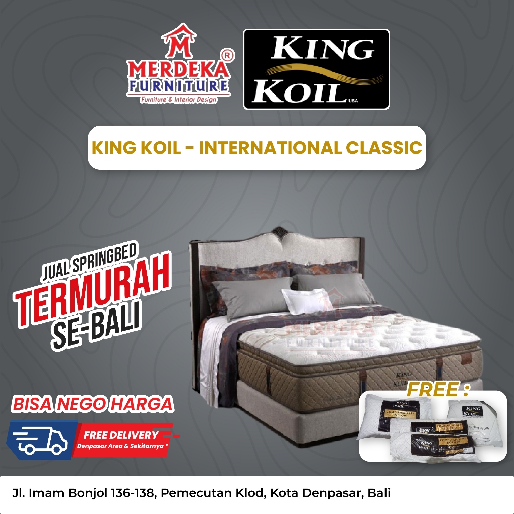 Promo Kasur King Koil ~ International Classic | Spring Bed 160x200|Free Bantal|