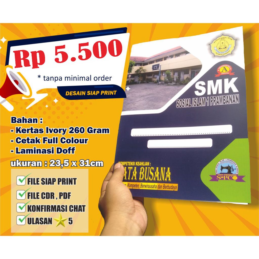 

MAP Folder untuk kertas A4 laminasi doff / glossy Tanpa minimal order