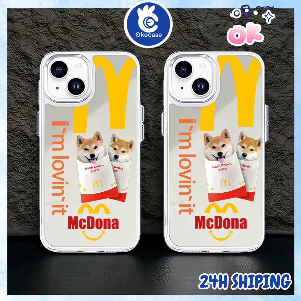 Hard Case Miror Ponsel Two Dog Didalam Kantong Mcd Untuk Iphone 11 11PRO 11 PRO MAX 12 12 PRO 12 PRO