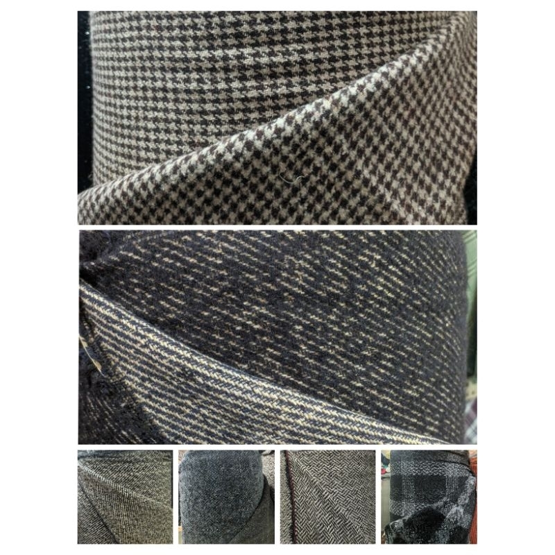 BAHAN KAIN TWEED ACRYLIK MOTIF/KAIN TWEED