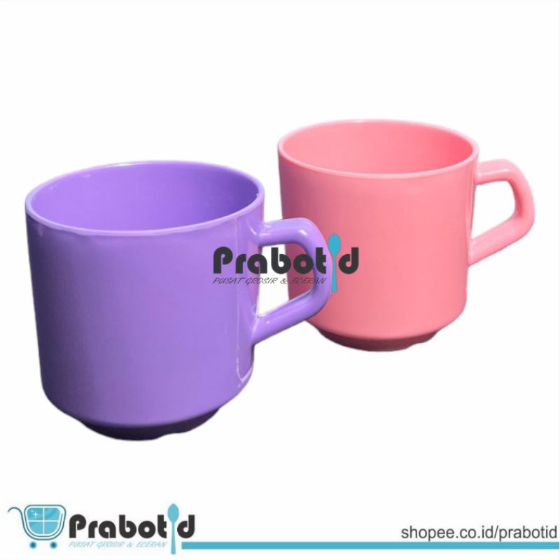 PRABOTID CANGKIR KOPI MELAMIN 200ML / MUG MELAMIN TEBAL HIGH QUALITY / GELAS MELAMIN UNGU / GELAS ME