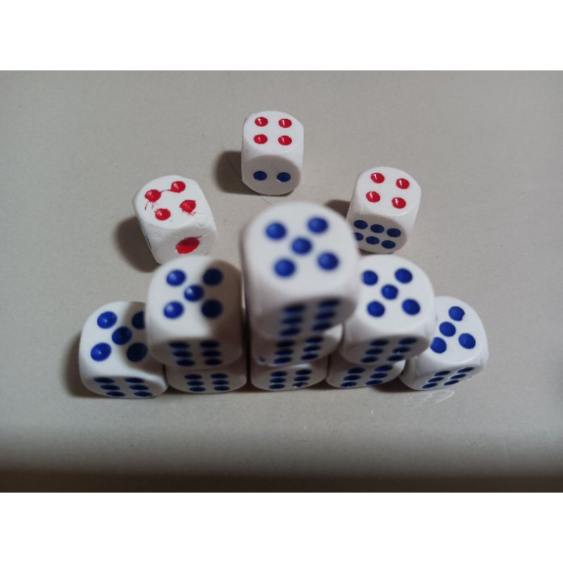 Dadu mainan bahan plastik PVC 15 mm x 1,5 cm jumbo dice board games dot domino kartu uno monopoli