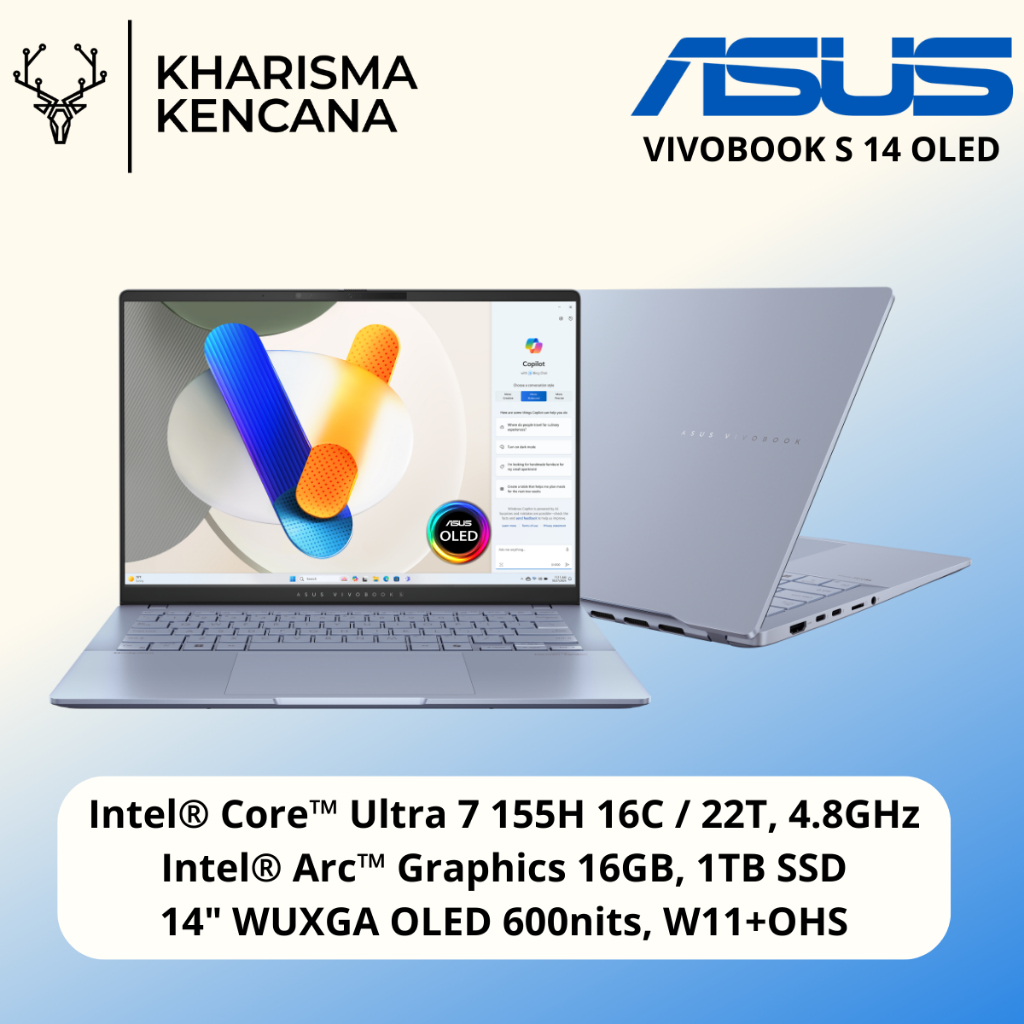 ASUS VIVOBOOK S 14 OLED S5406MA ULTRA 7 155H 16GB 1TB 14" WUXGA OLED W11+OHS