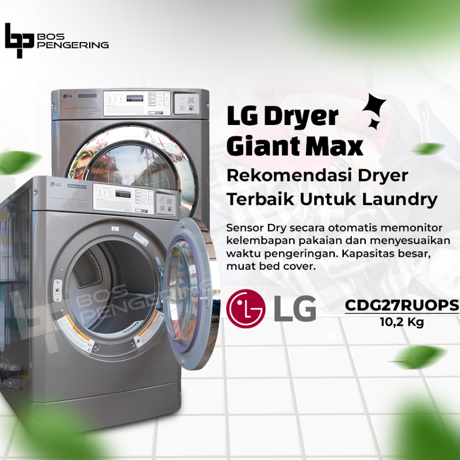 Mesin Pengering LG Giant Max CDG27RUOPS Commercial 10.2kg Palet Kayu