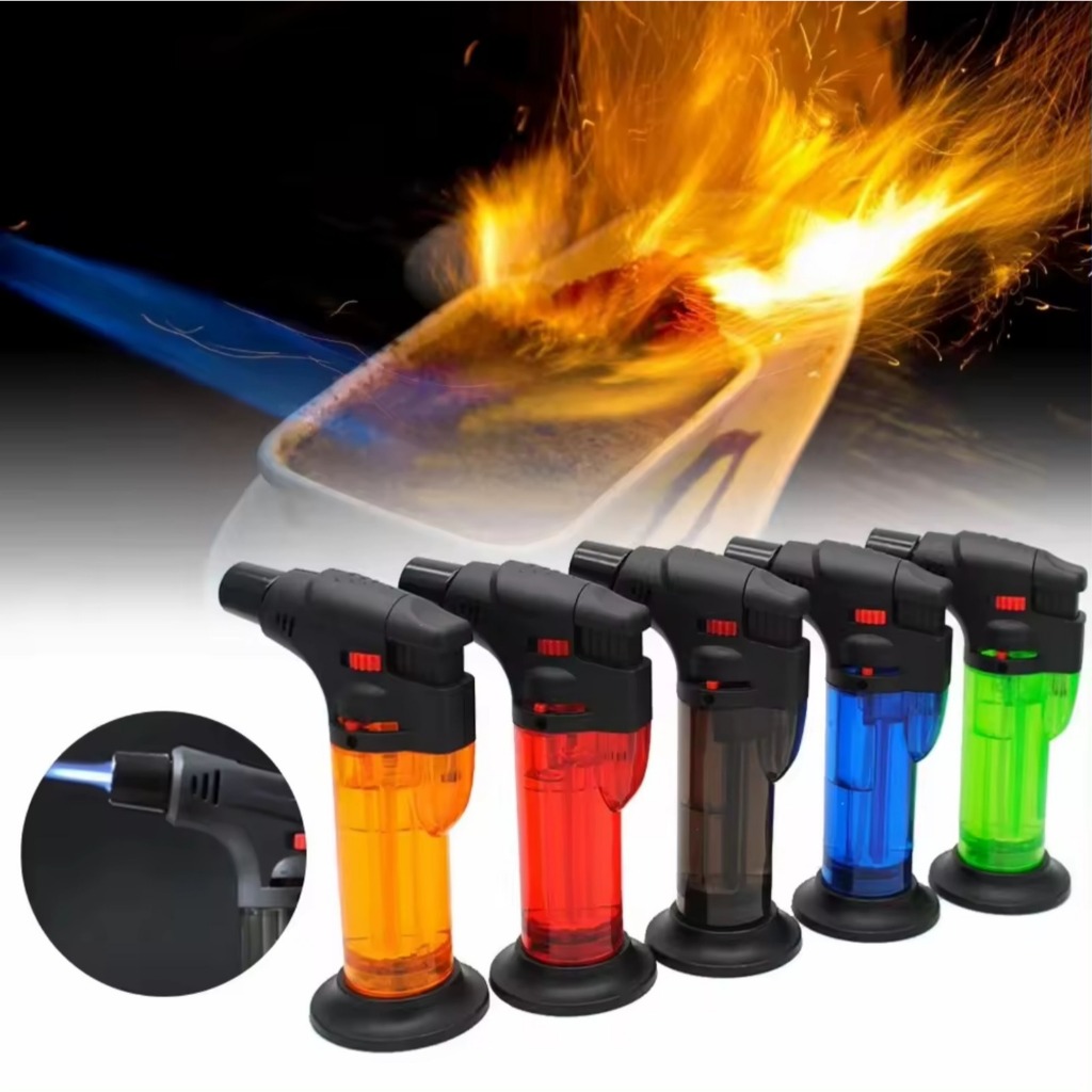 Firetric Korek Api Gas Besar Windproof Torch Gun Bonus Stand, Torch Jet Korek Api Gas isi ulang