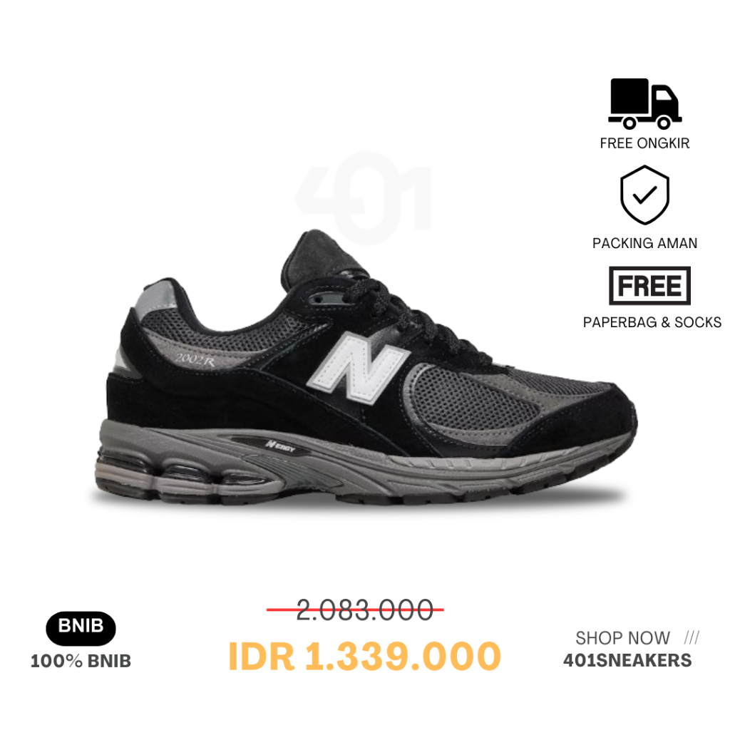 Sepatu NB 2002R Black Auhtentic 100% BNIB