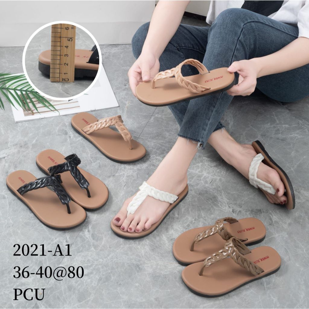 Sandal Jelly Wanita Terbaru/Sendal Teplek Jepit Alina 2021/Sendal Flat Import Kekinian