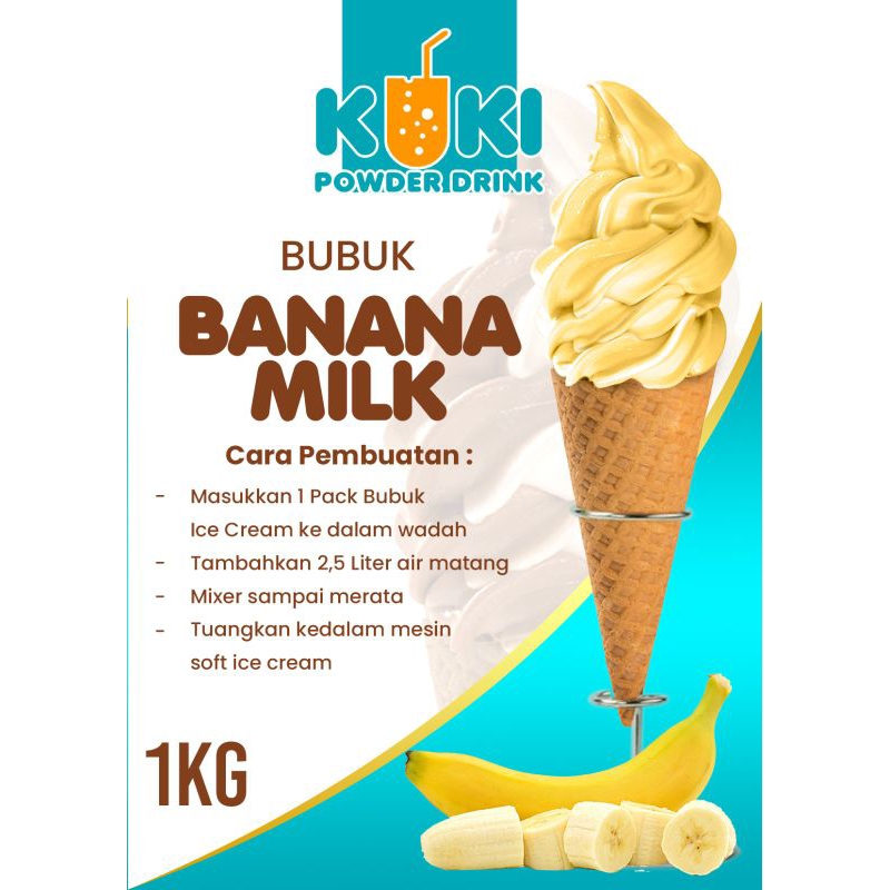 

Bubuk Ice Cream Banana Milk Premium 1kg Halal