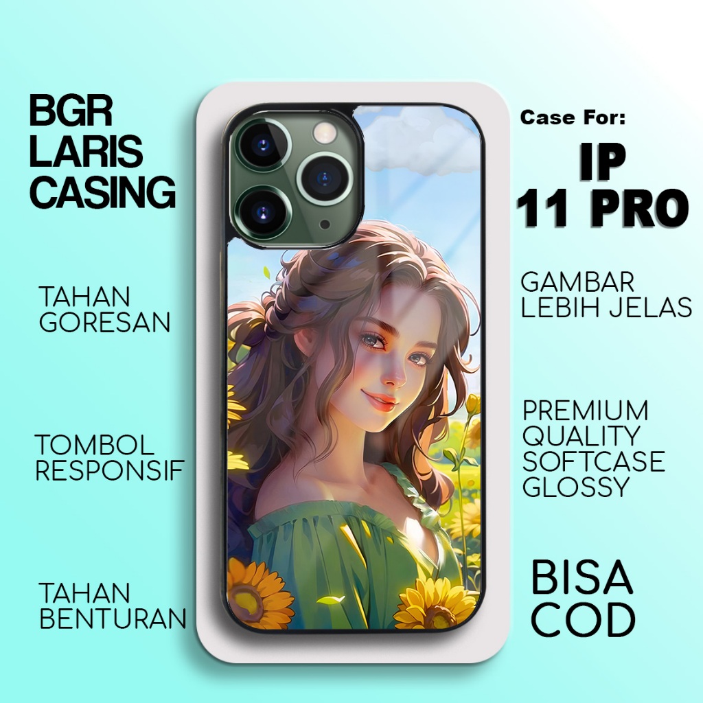 Case IP 11 Pro Terbaru - IP 11 Pro Motif Cute Girl - Hardcase Premium Glossy - Softcase Hp IP - Casi