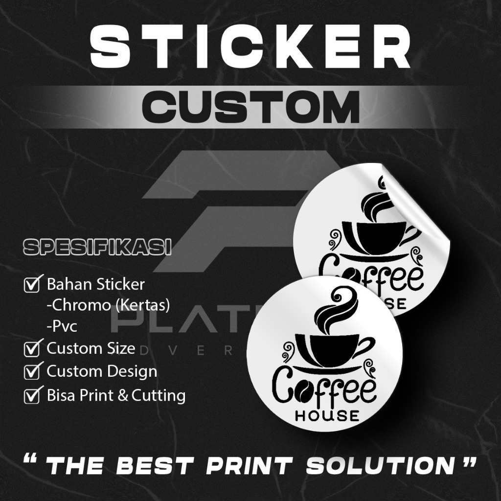 

CETAK STIKER / LABEL Uk. A3 - FREE DESIGN - BAHAN STIKER KERTAS (CHROMO) Min. Order 2 Lembar