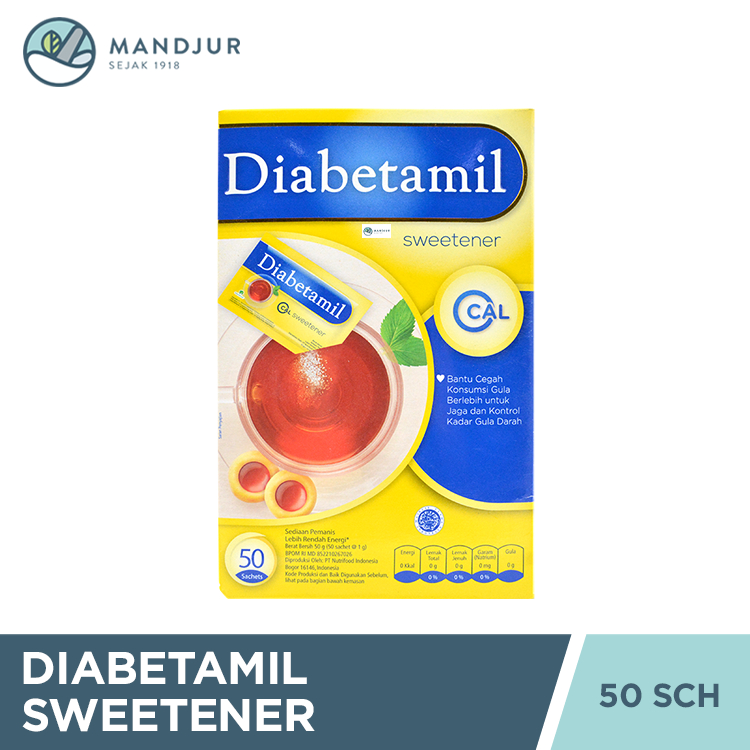 

Diabetamil Sweetener 50 Sachet - Pemanis Alami Diabetes Rendah Kalori