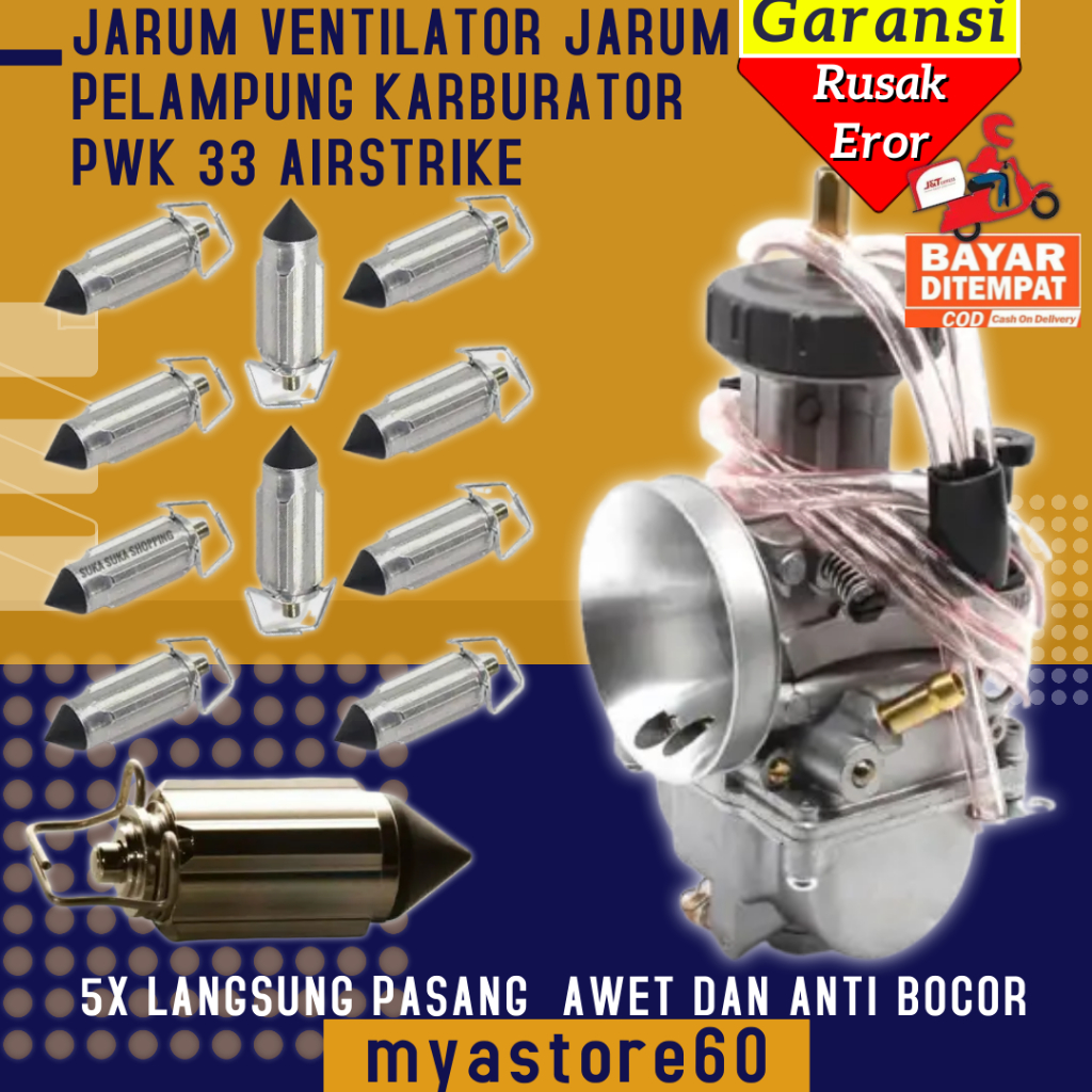 Jarum Ventilator Pelampung Jarum Apung Pelampung Ventilator Karbu Karburator Keihin  PWK 33 AirStrik