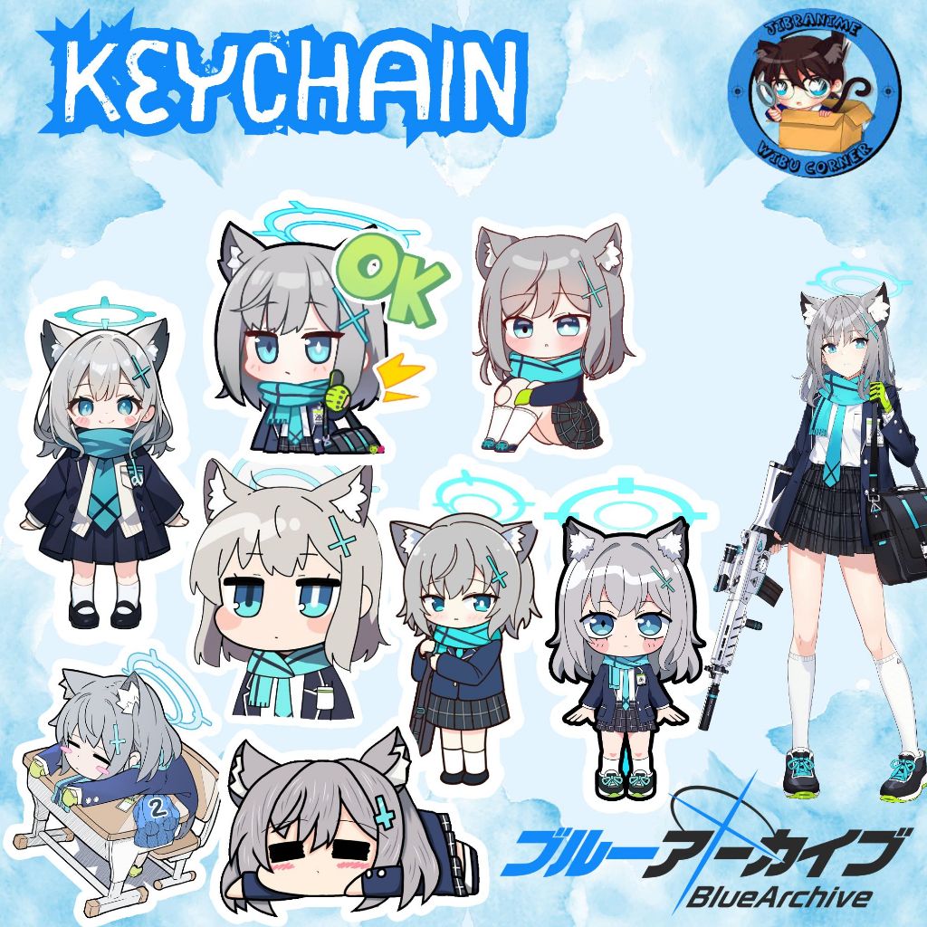 [8 DESAIN] GANTUNGAN KUNCI ANIME SHIROKO Blue Archive The Animation