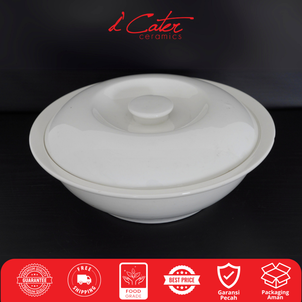 Tempat Wadah Nasi Keramik K129 Wadah Sayur Lauk Nasi Mangkok Keramik Putih Besar Ceramic Bowl Mangko