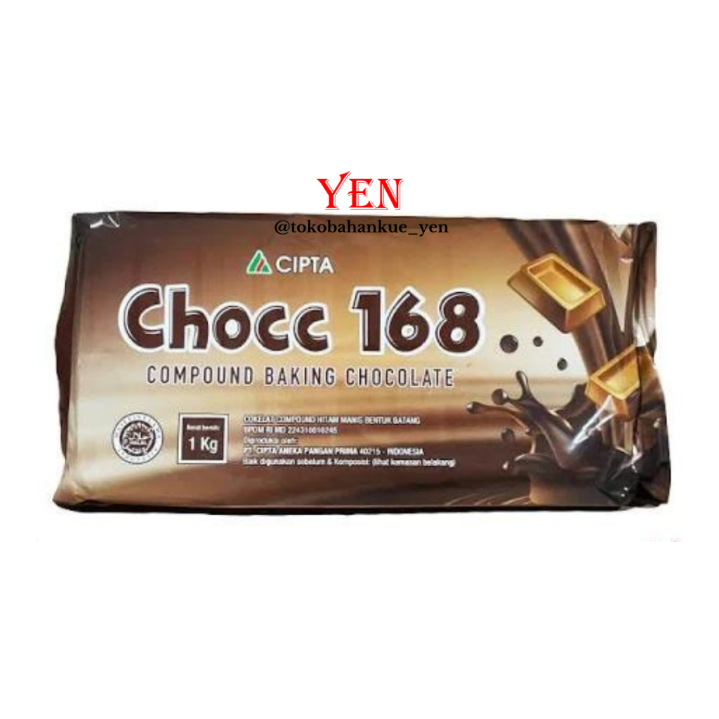 

Chocc168 Dark Chocolate Compound / DCC / Coklat Batang / Dark Cooking Chocolate / Coklat Leleh 1Kg