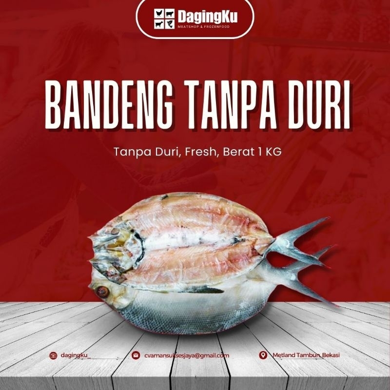 

Ikan Bandeng cabut duri 1kg/Ikan Bandeng tanpa duri 1kg fresh beku vacum