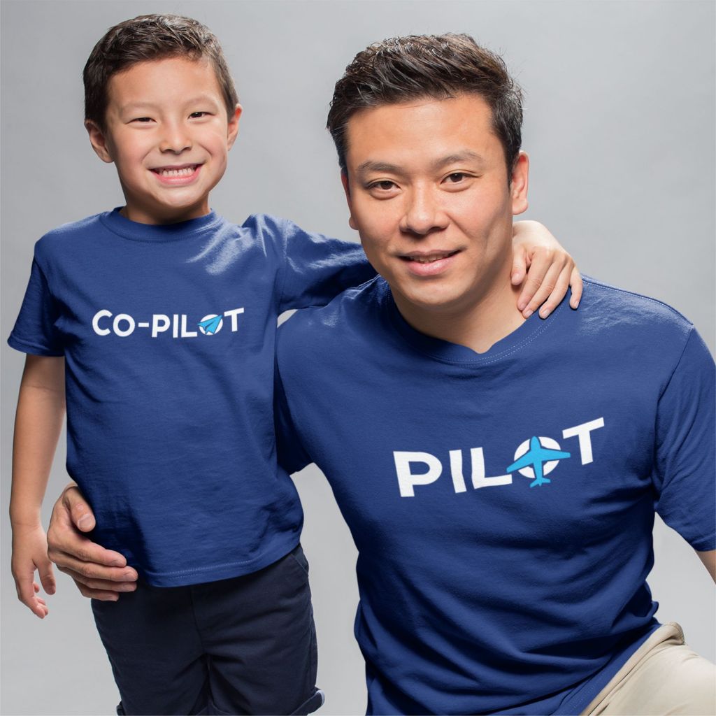 Kaos Couple Ayah dan Anak, tema Ayah Pilot Anak Co Pilot