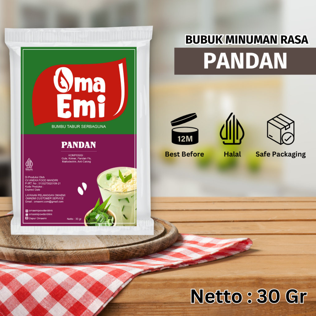

POWDER DRINK PANDAN 30 GR FOOD GRADE