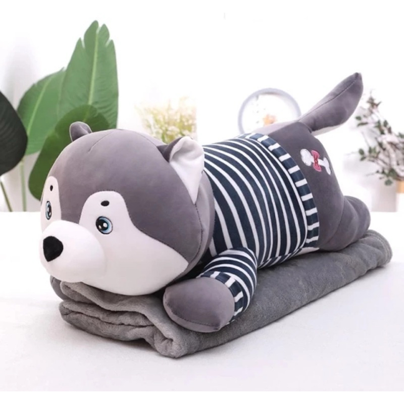 Preloved Balmut Wolf Boneka Bantal Selimut