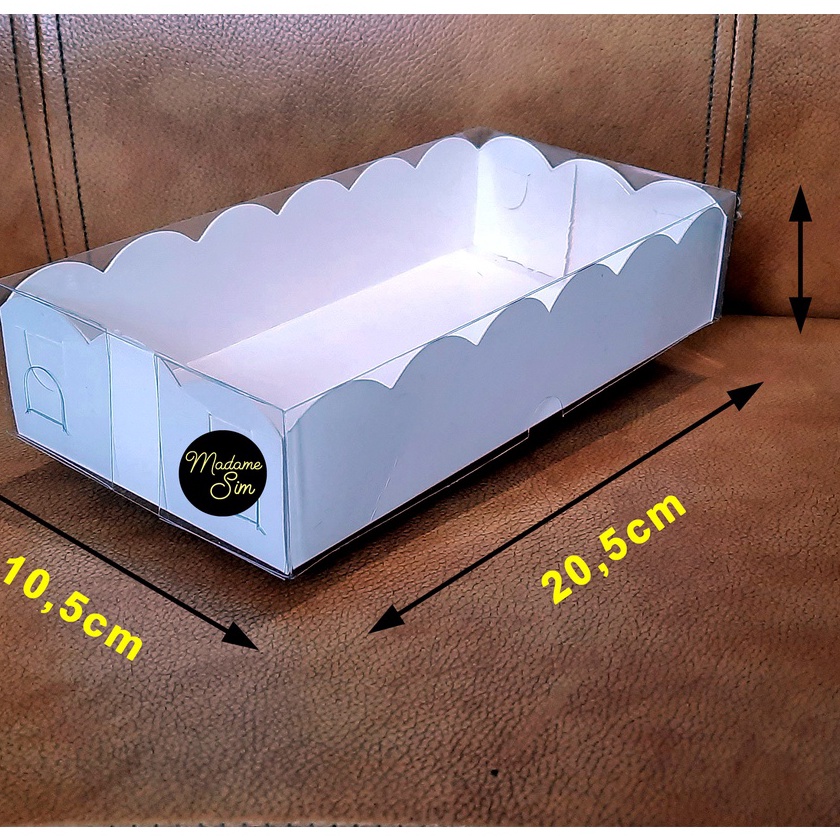 

Potongan BOX MIKA PUTIH DUS KUE KOTAK KARDUS 2x1x45 ISI 1 PCS