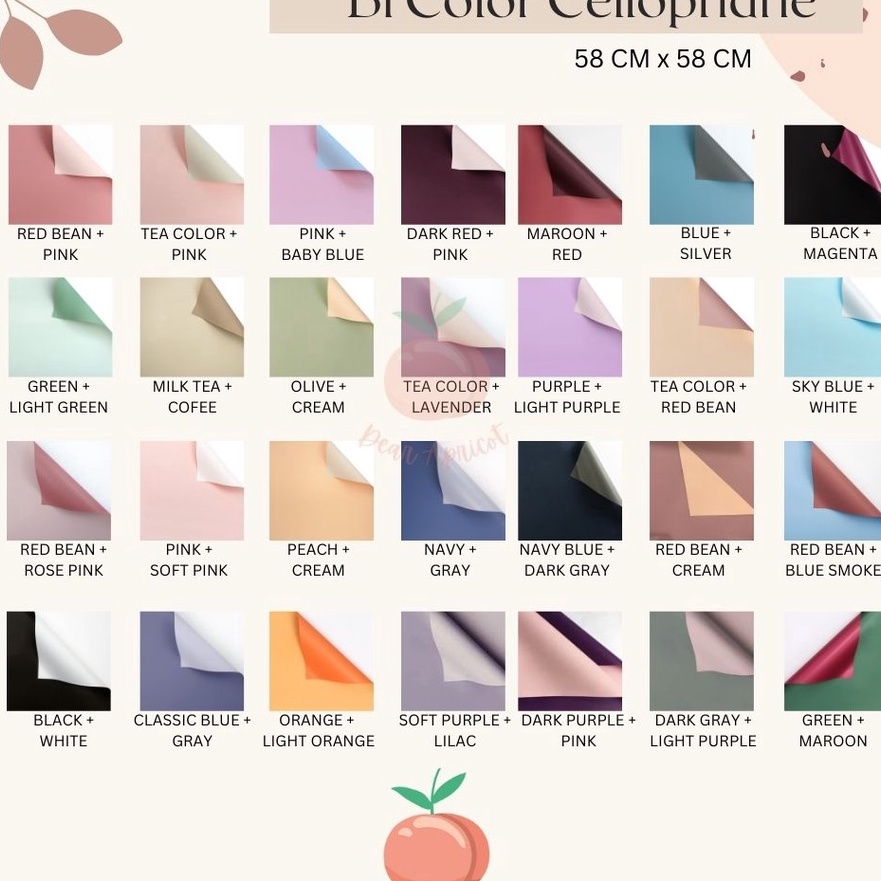 

Top 2 LEMBAR FLOWER WRAPPING BI COLOR CELLOPHANE WATERPROOF KERTAS BUKET BUNGA PACK SEWARNA