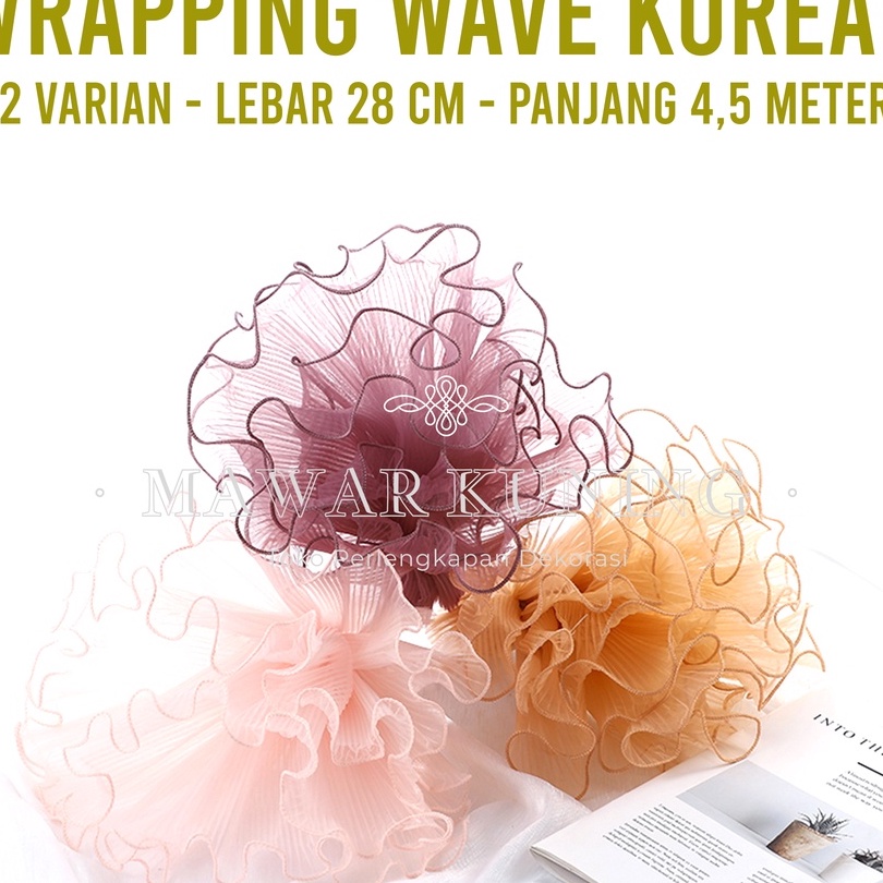 

KF7 28 CM 45 M Wrapping Wave Korean List Warna List Mutiara Wrapping Korean Keriting