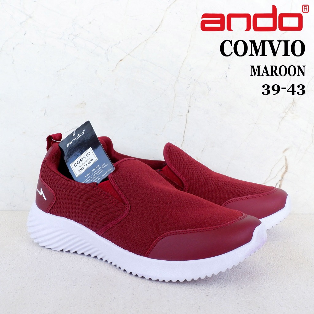 Sepatu pria Ando - Sepatu slip on - COMVIO & MASTOR - size 39-43 - Sepatu sekolah - sepatu kerja