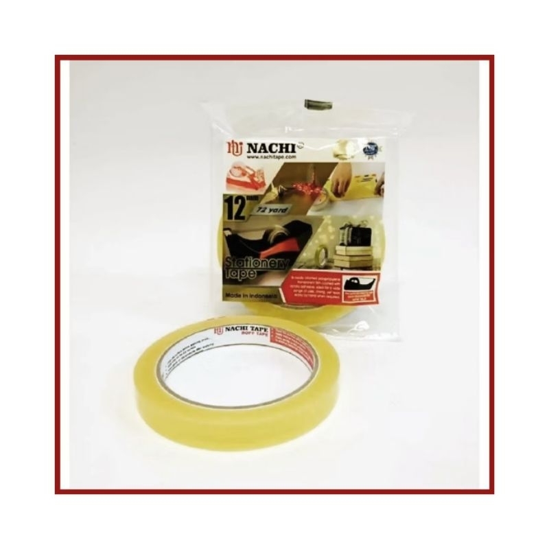 

isolasi bening Tape 12 mm/24 mm ( 0.5 ) 70 yard sangat lekat