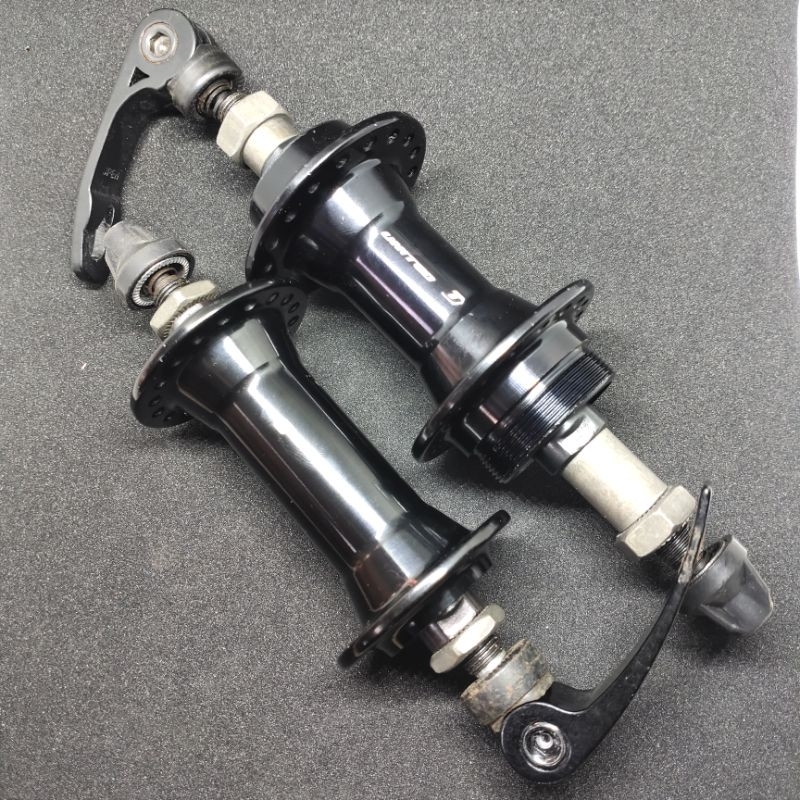 Sepasang Hub bos tromol sepeda 36 hole ulir drat united alloy pelor as qr loncer