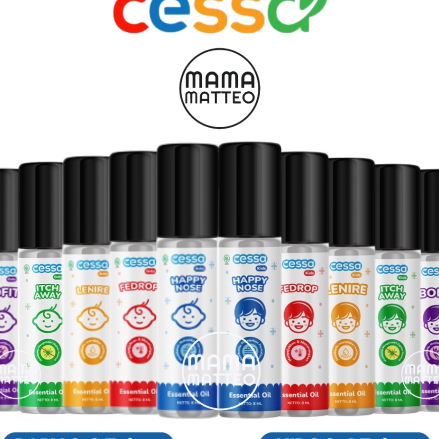 

KF7 CESSA Baby Kids Natural Essential Oil 8ml Cessa Biru Cough N Flu Happy Nose Batuk Pilek Merah Fever Drop Fedrop Orange Lenire Hijau Itch Away Ungu Immune Booster Bofit Lavender CESSA BANDUNG