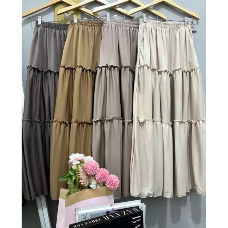 SPESIAL ROK SUSUN MAYUNG PREMIUM  BASIC SKIRT  SUSUN SKIRT ROK MUSLIMAH PANJANG MURAH KERJA NGANTOR 