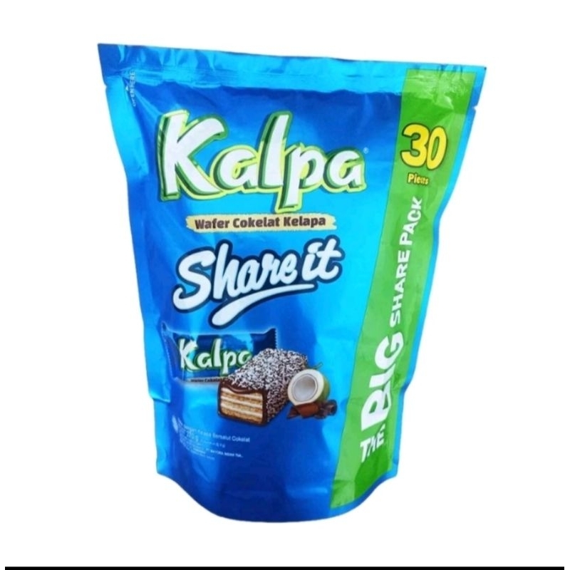 

kalpa share it isi 30 pcs x 9 gr wafer coklat dilapisin bubuk kelapa