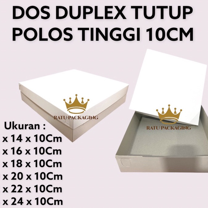 

KI3 1PCS RATU Dos DUPLEX TUTUP POLOS Kue Tinggi 1Cm Tutup Polos Kardus Box Dus Kotak Kue Putih Hampers Catering