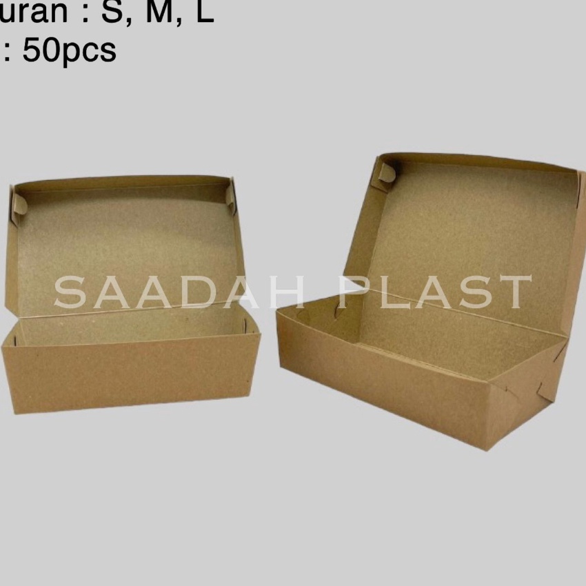 

Terbaru ISI 5 Paper Lunch Box Craft Kertas Kraft Coklat Laminasi Size S M L