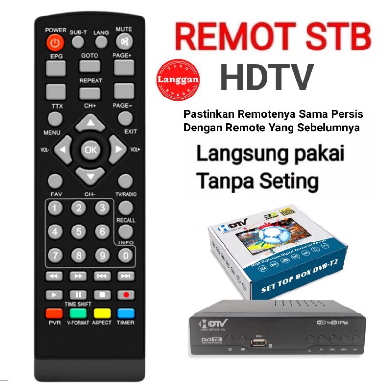 Remote Remot STB Set Top Box HDTV HD TV Langsung Pakai Tanpa setting