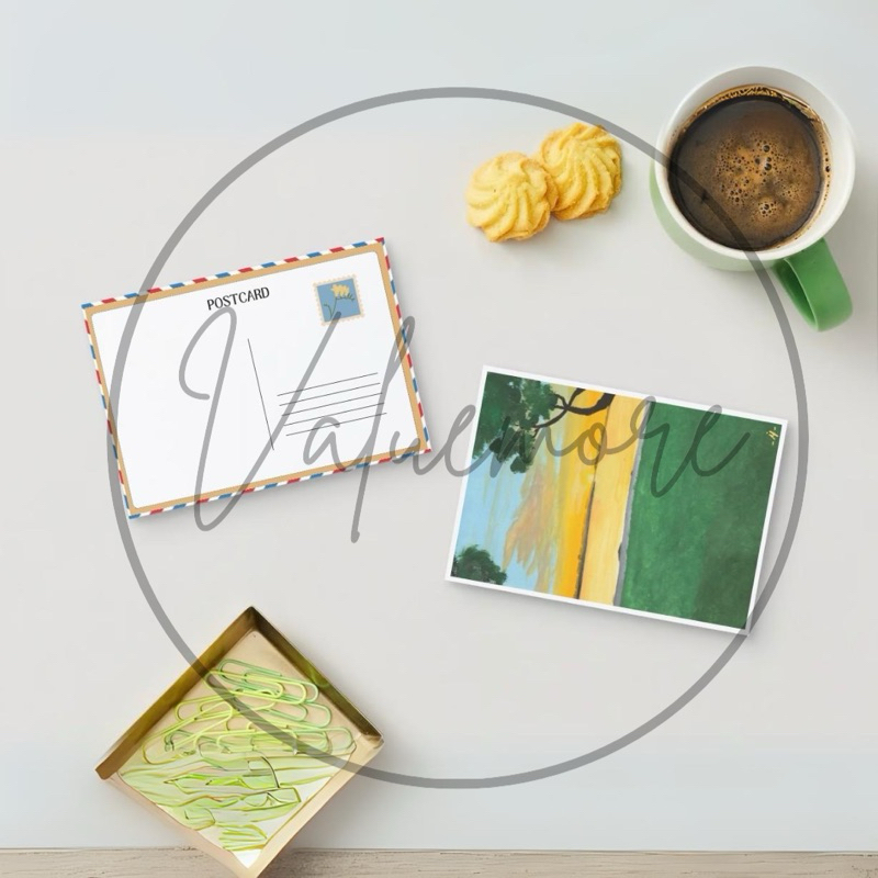 

ARTPRINT sunset GOUACHE PAINTING CARD Greeting Card PostCard kado koleksi kartu ucapan lukis