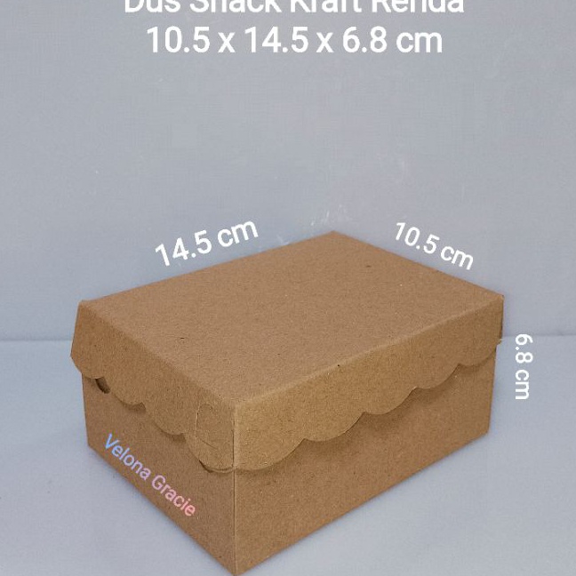

KI3 Dus Kraft 1x14 Renda isi 5 pcs Kotak Kue Snack Box Coklat non lami