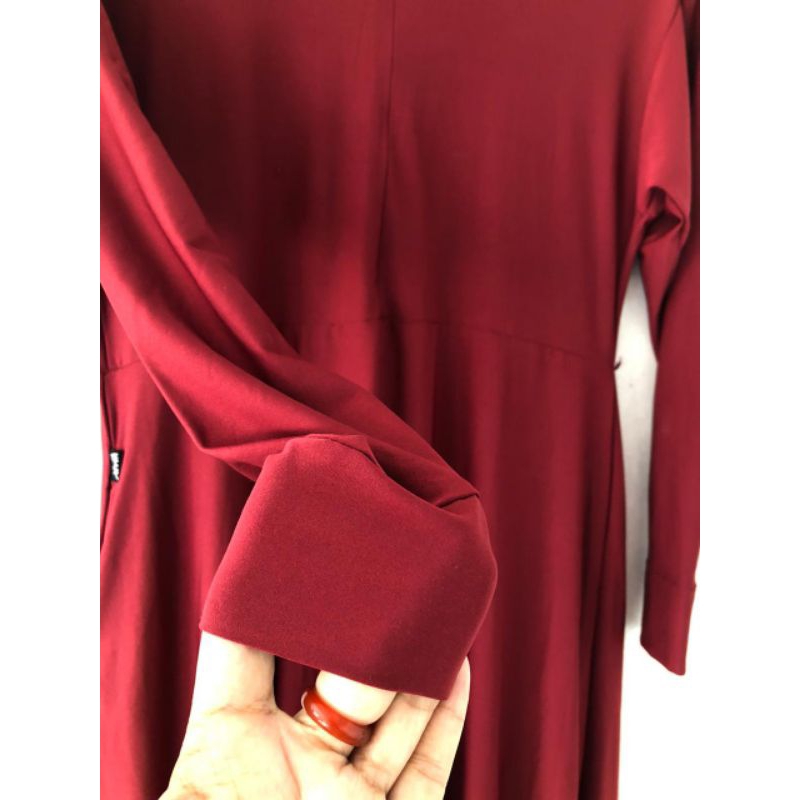 gamis dress merah maroon