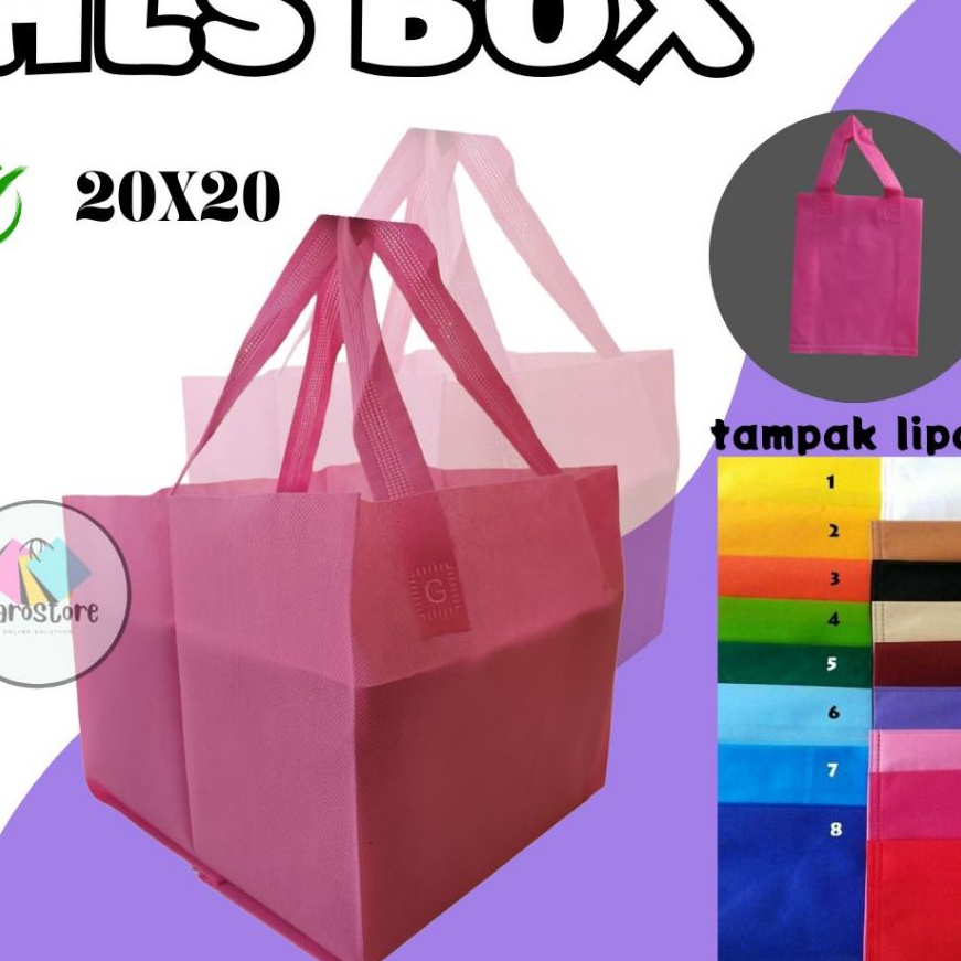 

HJ6 Tas Spunbond Goodieba Kotak nasi 2 x 2 tas hajatan lipat samping nasi kotak murah isi 12pcs