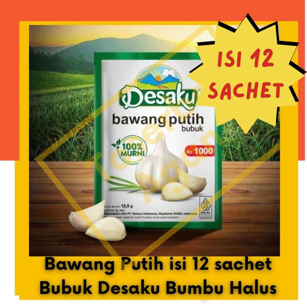 

Bawang Putih Bubuk isi 12 sachet Desaku Bumbu Halus