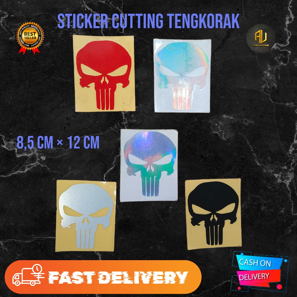 STICKER CUTTING TENGKORAK  PUNISHER STICKER MOTOR TENGKORAK STIKER TENGKORAK PUNISHER REFLEKTIF NYAL