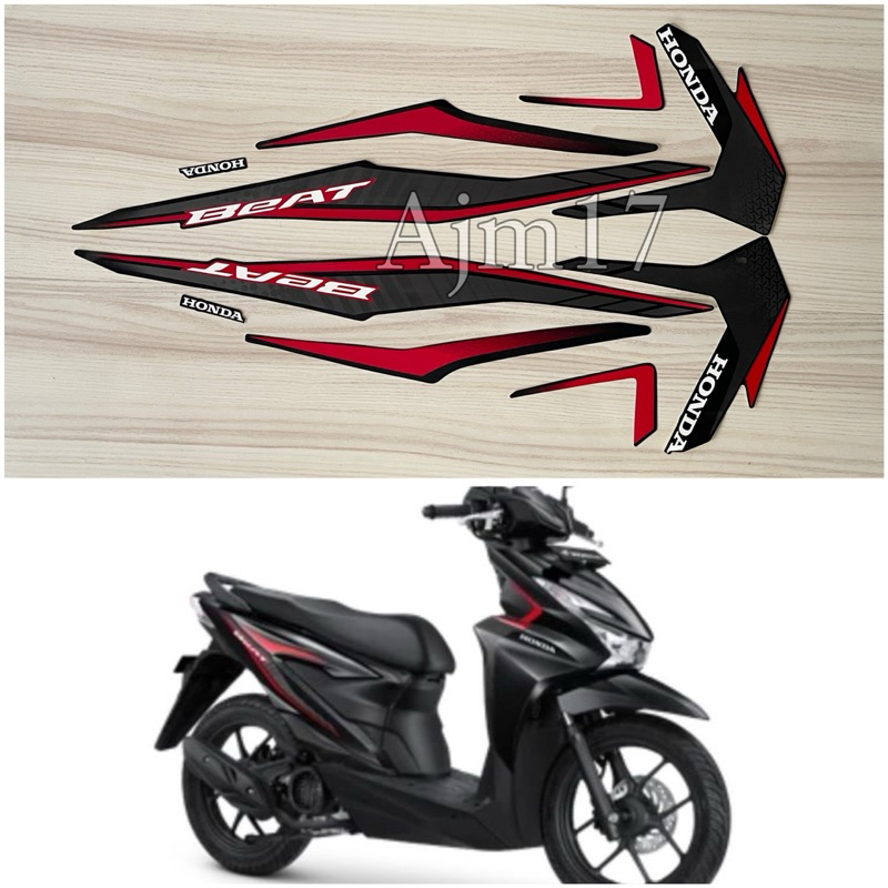 STIKER STRIPING MOTOR BEAT NEW 2024 HITAM