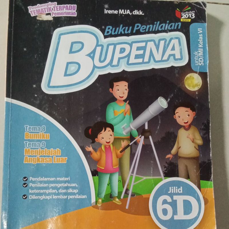 Buku Penilaian Bupena untuk sd-mi kelas 6 jilid 6D K13 revisi