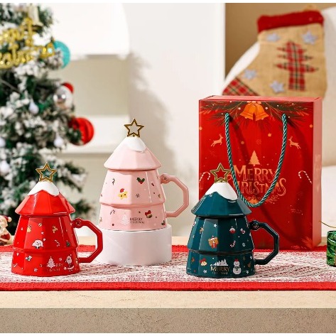 Gelas Natal Pohon Natal Gift Box Box Bagus by Platefulnco