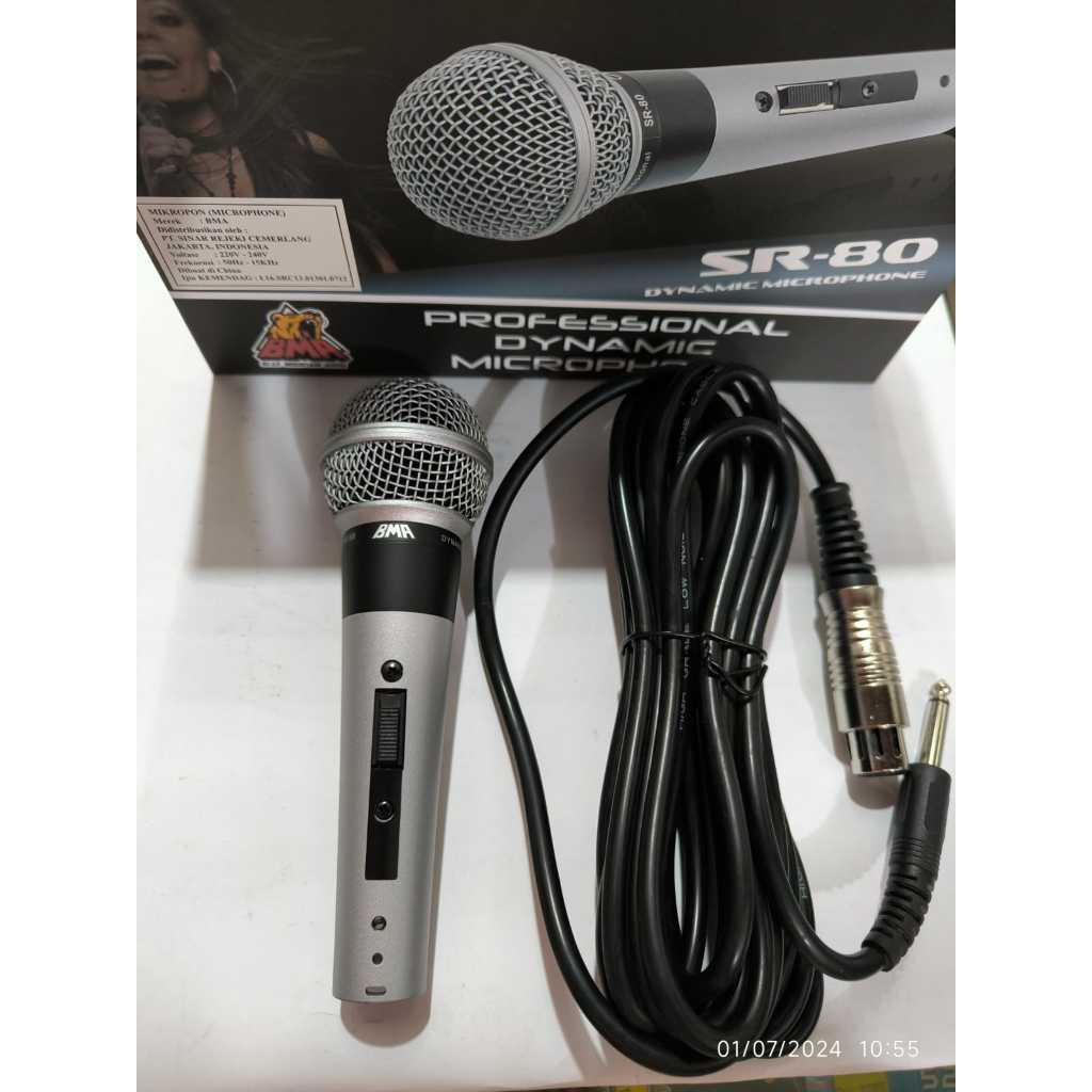 Mic BMA SR80 / Professional Microphone Dinamyc BMA SR-80 / Mic BMA SR80 ORIGINAL