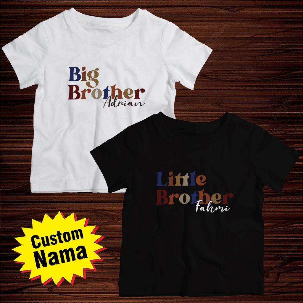 Kaos Couple Anak Cowok Cewek, Kaos Couple Adik Kakak, Custom Nama