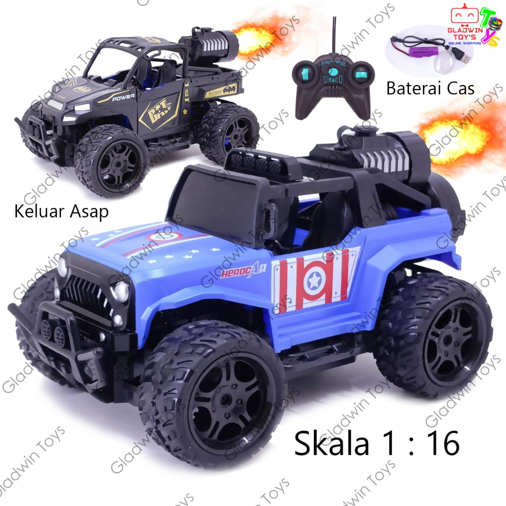 MOBIL REMOTE CONTROL JEEP BATMAN ASAP ROCK CRAWLER CAPTAIN AMERICA 1:16 CAS