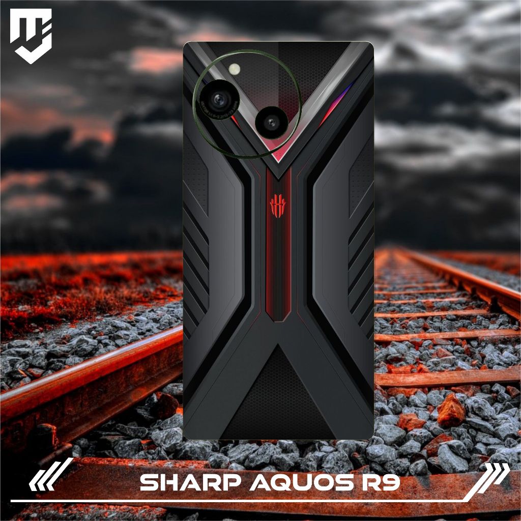 SKIN HANDPHONE 2PCS SHARP AQUOS R9 BLACK